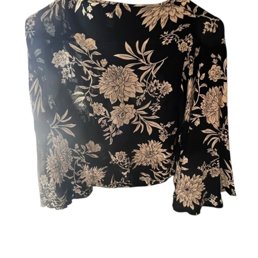 Amuse Society Black and Cream Floral Blouse